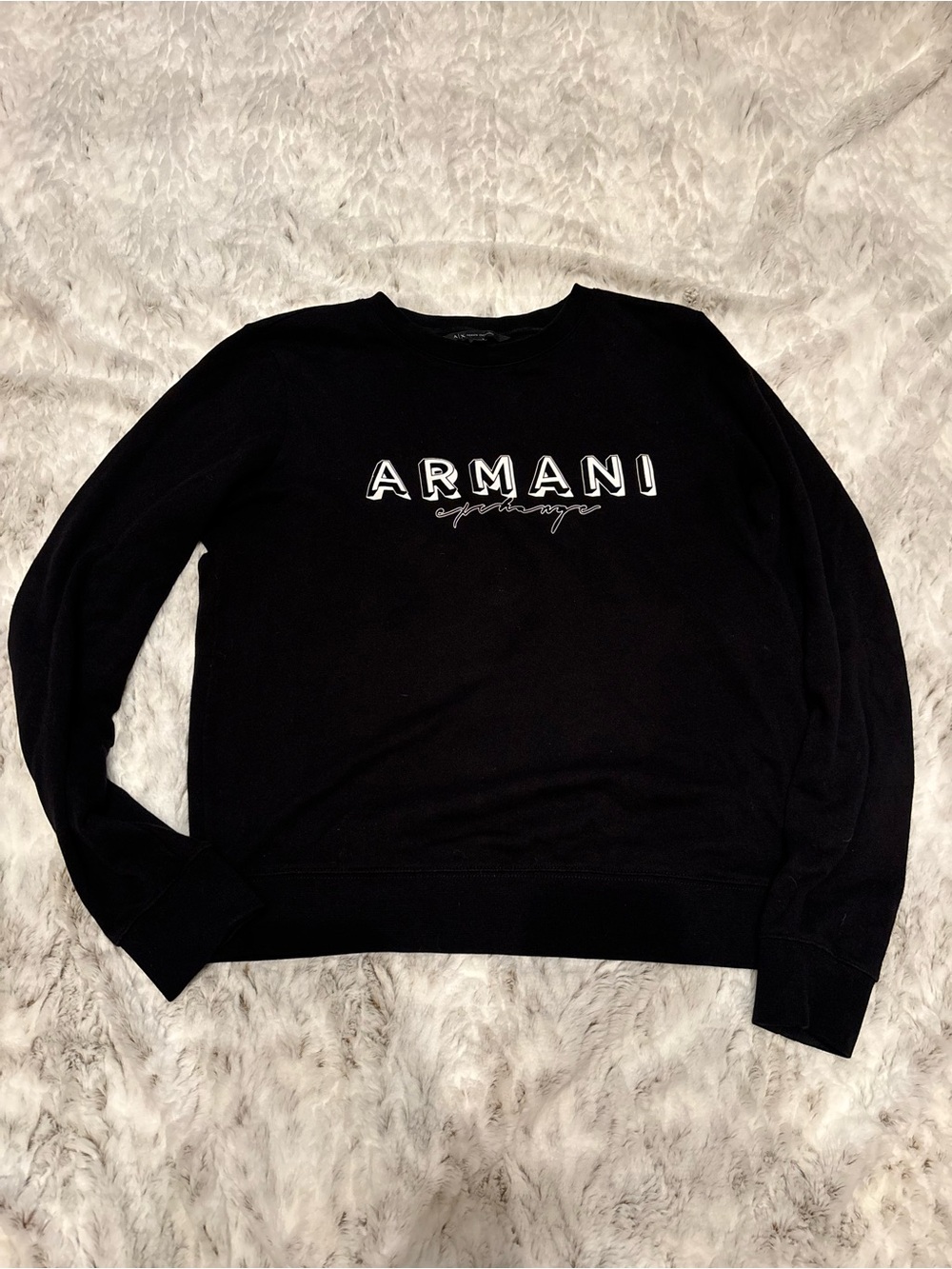 Armani Exchange Black Sweatshirt with White Logo